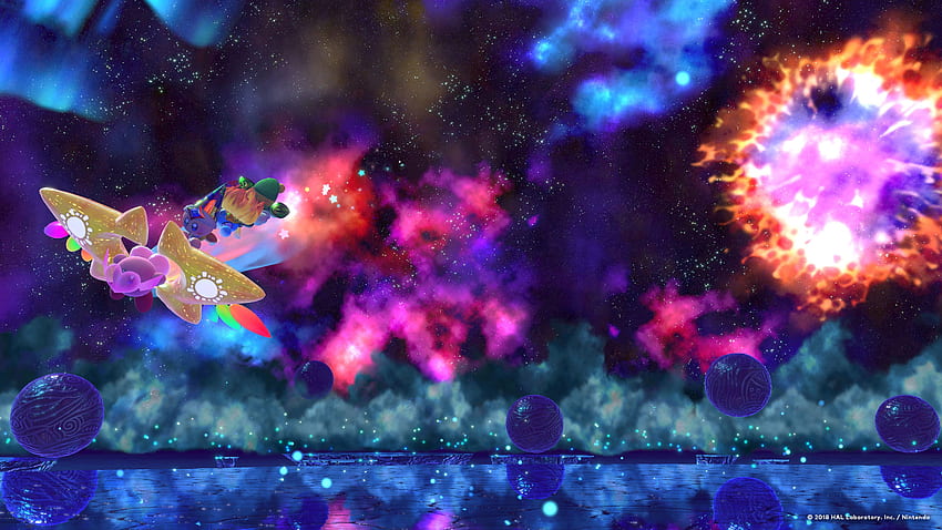 Nintendo-Optionen für Animal Crossing, Kirby und Mario Shared, Purple Kirby HD-Hintergrundbild