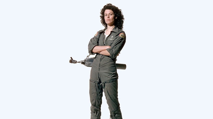 Graue Damenjacke mit Reißverschluss Sigourney Weaver Alien (Film) Aliens (Film) Ellen Ripley HD-Hintergrundbild