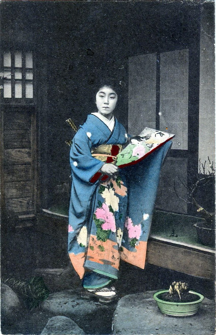 best Old Tokyo - Vintage Japanese Postcards, Japanese Geis Has and Butterflies HD phone wallpaper
