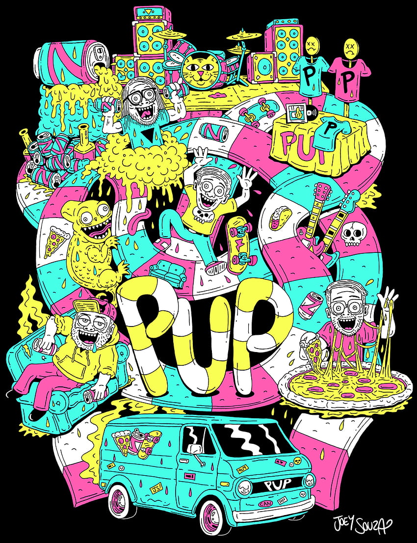 Candyland style shirt design for pop punk band PUP Pop HD phone wallpaper |  Pxfuel