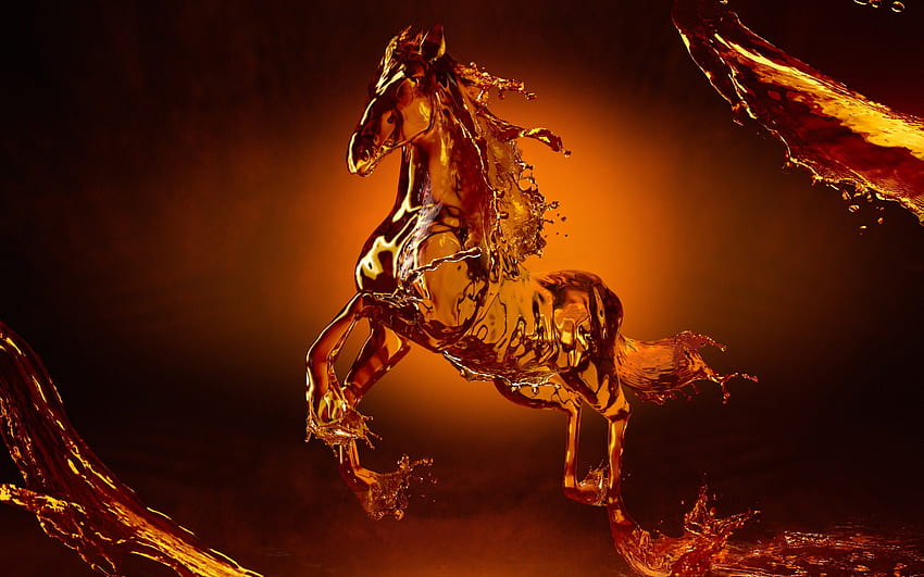 Fantasy Horse, horse, beautiful, beauty, horses, fantasy, abstract, water, lovely HD wallpaper