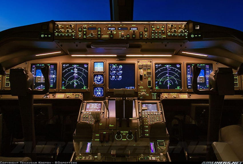Кокпит на Boeing 777, B777 HD тапет
