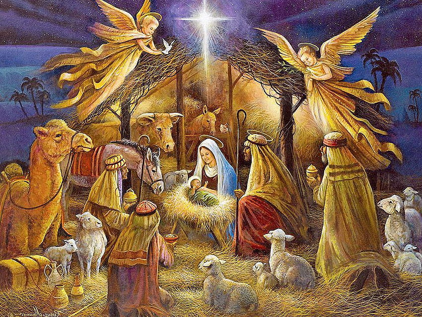 キリスト降誕 (ベビーベッドのイエス) 高画質の壁紙