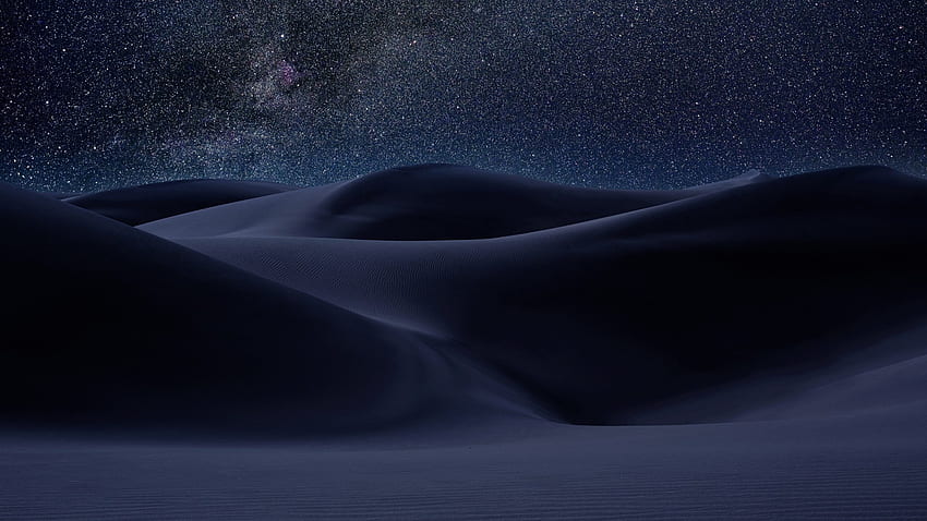Étoiles, ciel, nuit étoilée, désert, dunes, voie lactée, obscurité • For You For & Mobile, Neon Desert Fond d'écran HD
