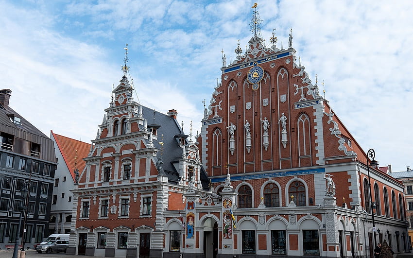 Riga, Latvia, Latvia, clock, Riga, houses HD wallpaper