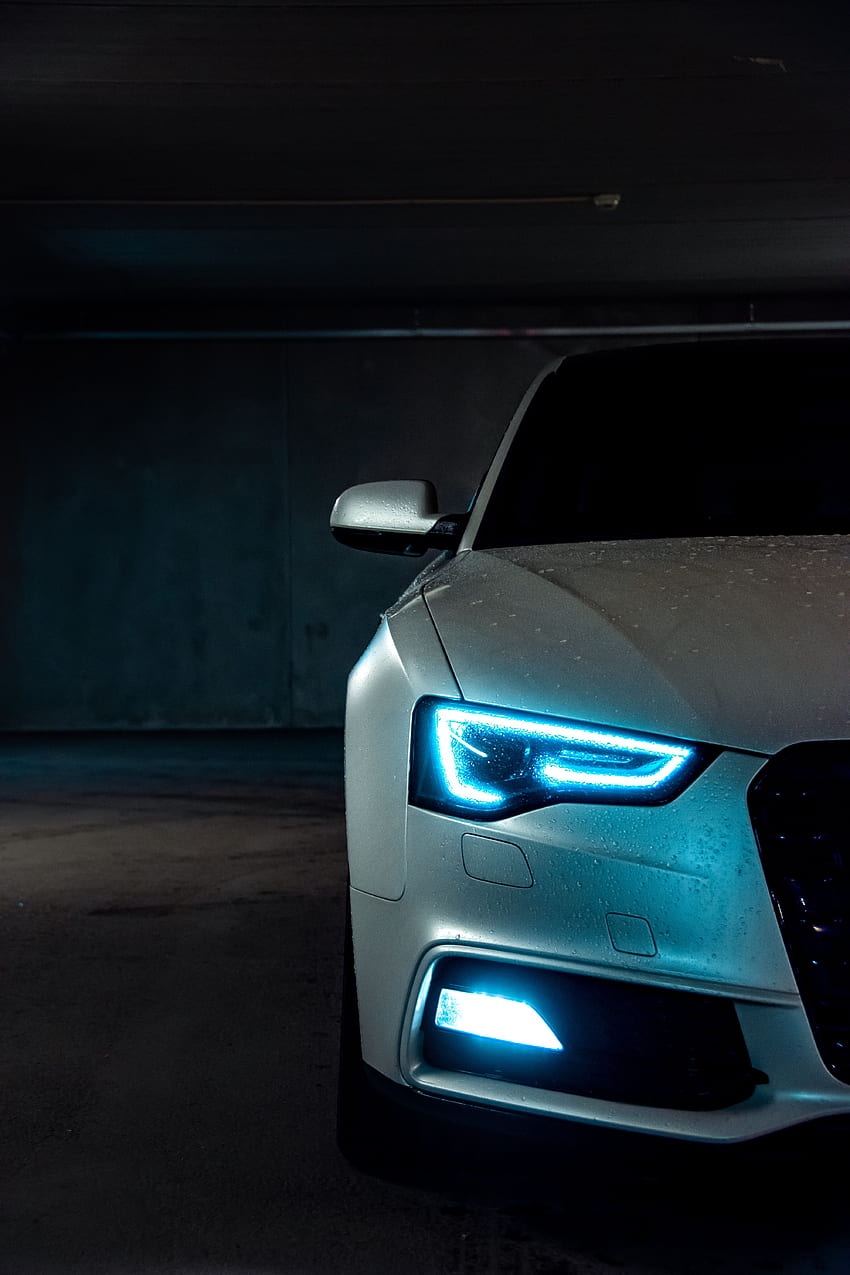 Audi, Autos, Glanz, Licht, Neon, Scheinwerfer, Audi A5, Xenon HD-Handy-Hintergrundbild