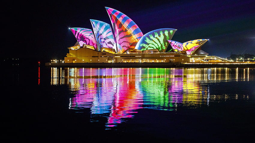 Opernhaus, Sydney, Australien, Nacht HD-Hintergrundbild