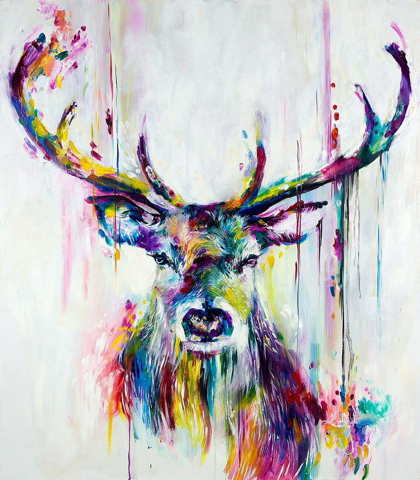 Abstract Deer Art (Page 1), Colorful Deer HD phone wallpaper