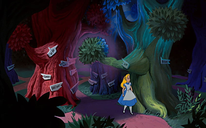 Alice im Wunderland bewegt sich, Alice im Wunderland Cartoon HD-Hintergrundbild