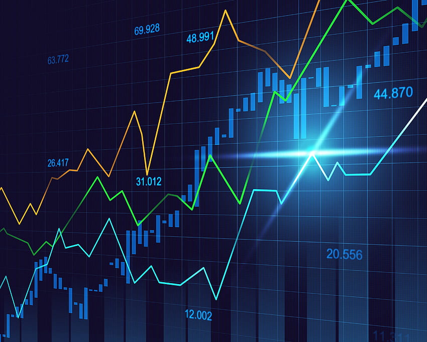 Grafik pasar saham atau perdagangan valas dengan indikator menampilkan konsep pada tahun 2021. Perdagangan valas, Pasar saham, Tren ekonomi, Pasar Keuangan Wallpaper HD