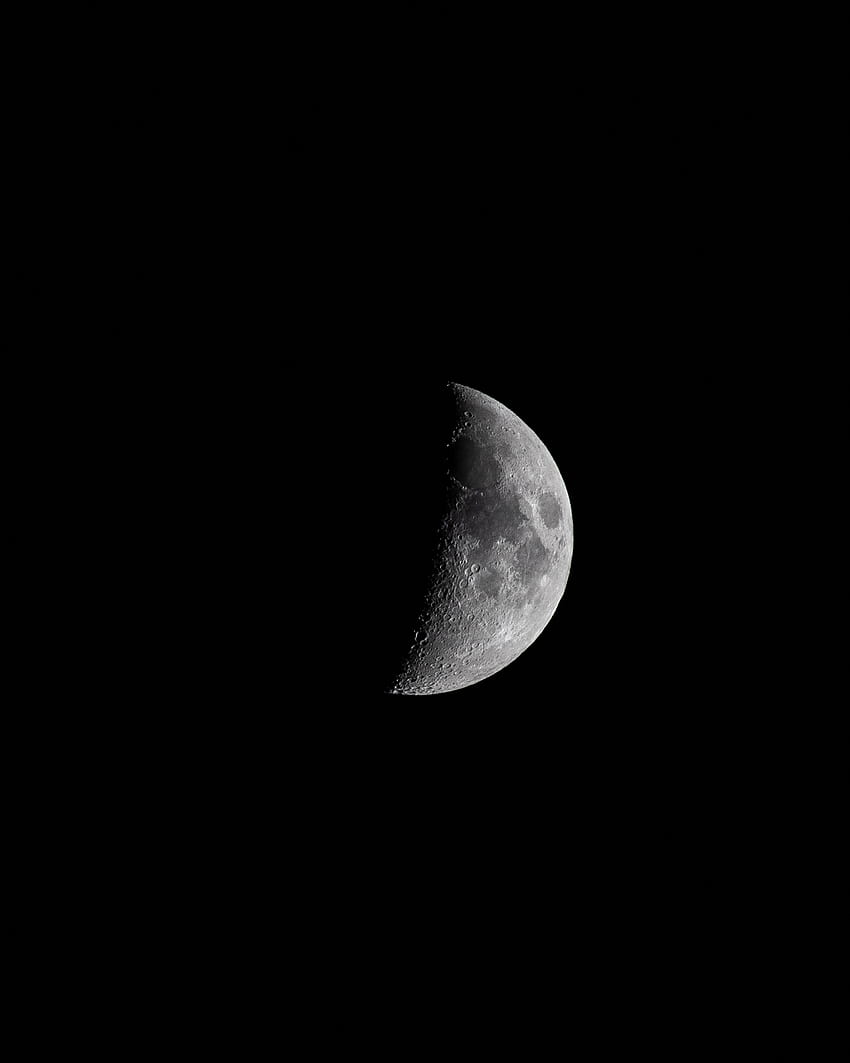 Night, Moon, Shadow, Craters HD phone wallpaper