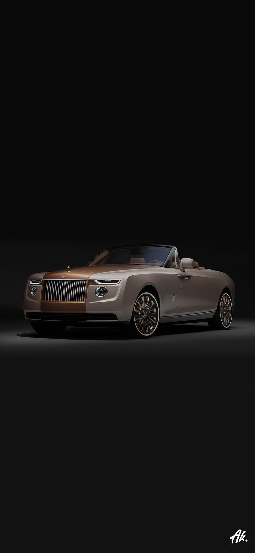 Rolls Royce kahverengi, otomotiv_tasarım, araba, trend, siyah, karanlık, lüks, mat, araç HD telefon duvar kağıdı