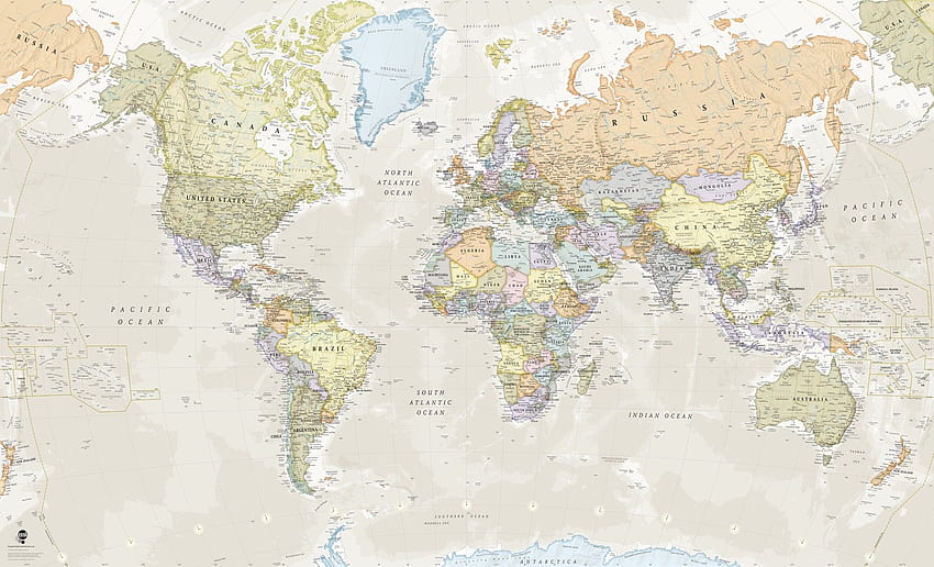 빈티지 지도, 골동품 세계 지도 HD 월페이퍼
