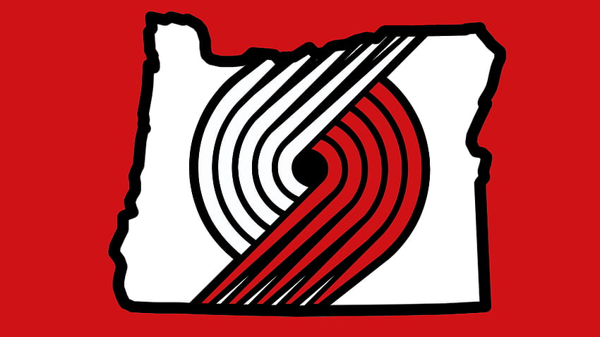 Download Painted Red Portland Trail Blazers Logo Wallpaper