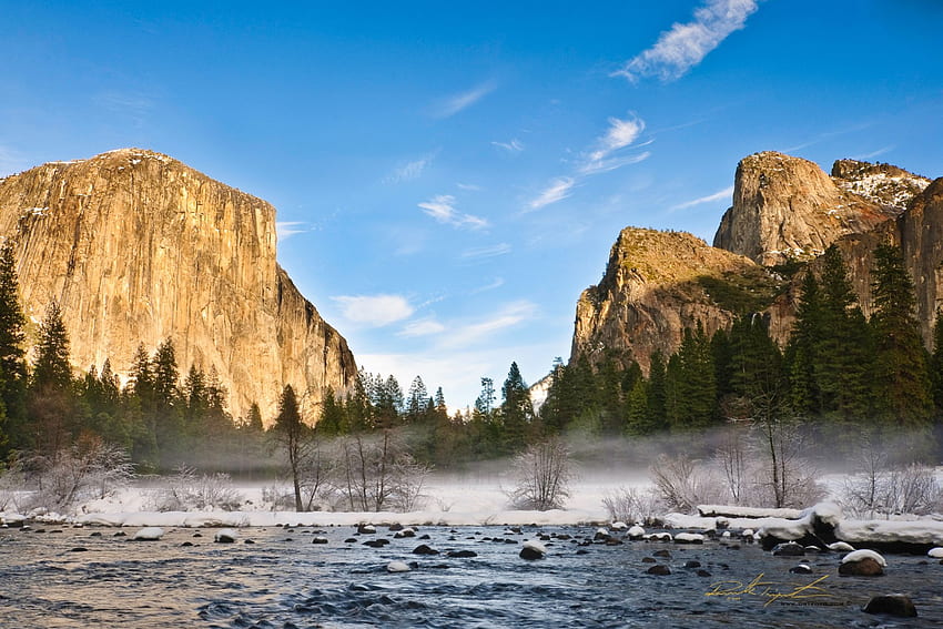 Fiume Yosemite, fiume, primavera, Yosemite, rocce Sfondo HD