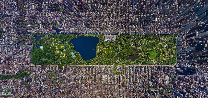 Ню Йорк, панорамен, Ню Йорк, град, графика, САЩ, Ню Йорк, пейзаж, САЩ, антена, Америка, централен парк HD тапет
