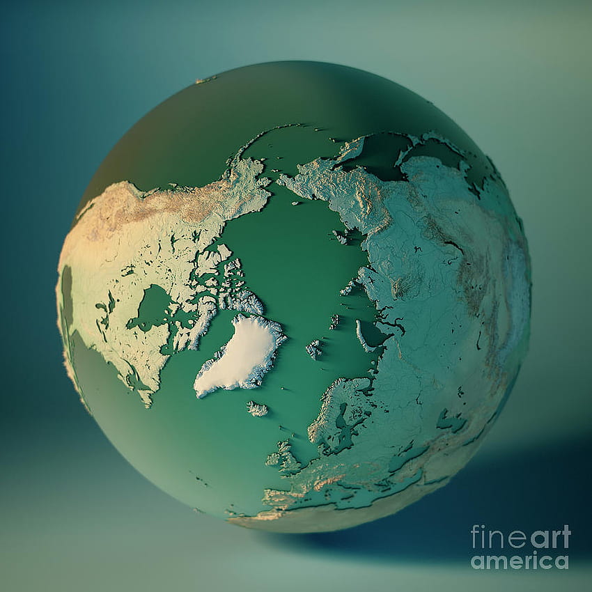 北極地球 3 D レンダリング惑星地球 DOF デジタル アート HD電話の壁紙