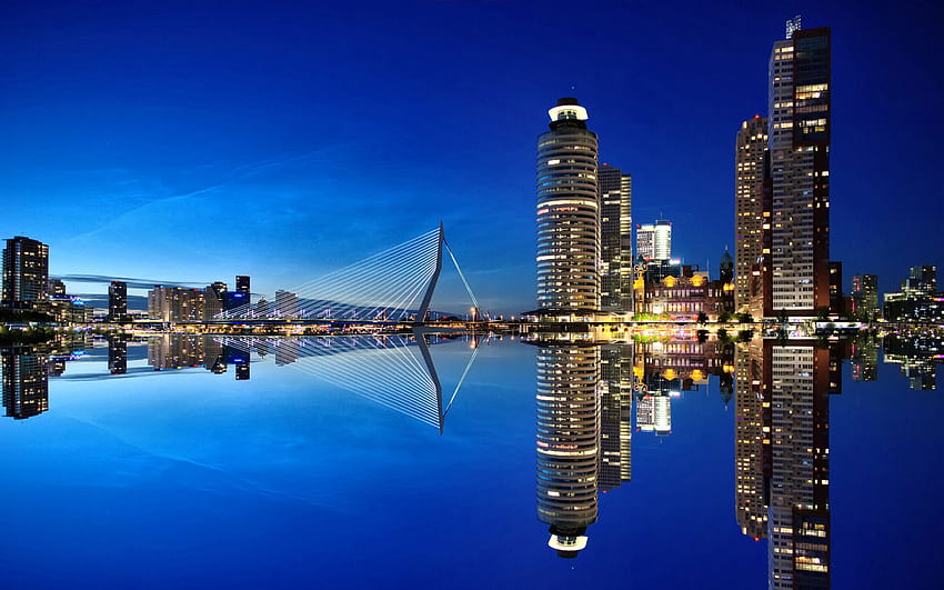 Rotterdam, Netherlands, architecture, graphy, beautiful, cityscape, scenery, wide screen, skyscrapers, Nethelands, Rotterdam, Holland HD wallpaper