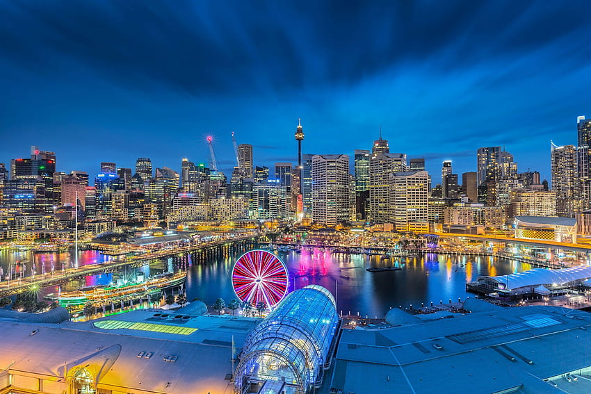 Darling Harbour City of Sydney Australien - Skyline von Darling, Sydney HD-Hintergrundbild