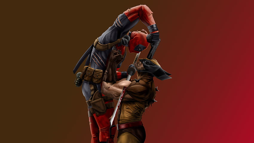 Wolverine Vs Deadpool, Superheroes, , , Background, and HD wallpaper