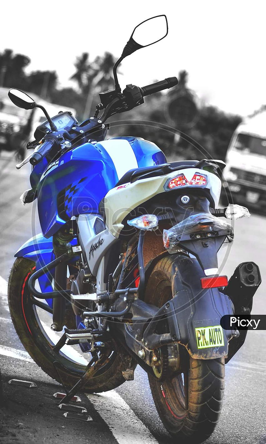 Von TVS Apache RTR 160 4V, das Fahrrad der blauen Variante. ML551767 Picxy HD-Handy-Hintergrundbild