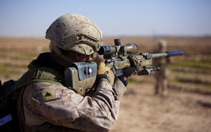 united states marine corps, soldiers, weapons men . HD wallpaper