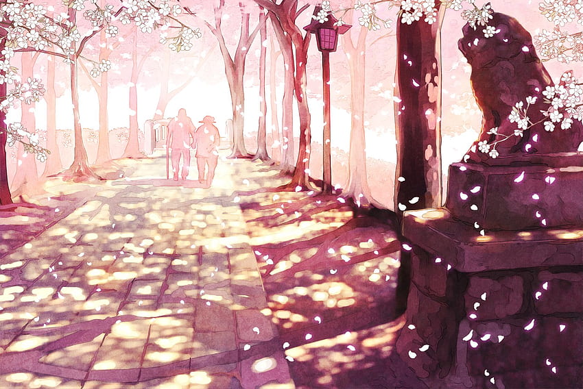cherry blossoms furai original petals scenic tree background [] for your , Mobile & Tablet. Explore Anime Cherry Blossom . Cherry Blossom , Japanese Cherry, Japanese Sakura Anime HD wallpaper