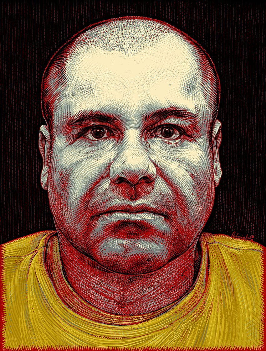 Im Prozess gegen El Chapo, den berüchtigtsten Drogenbaron der Welt. El Chapo, Illustration, Chapo Guzmán, El Chapo Guzman HD-Handy-Hintergrundbild