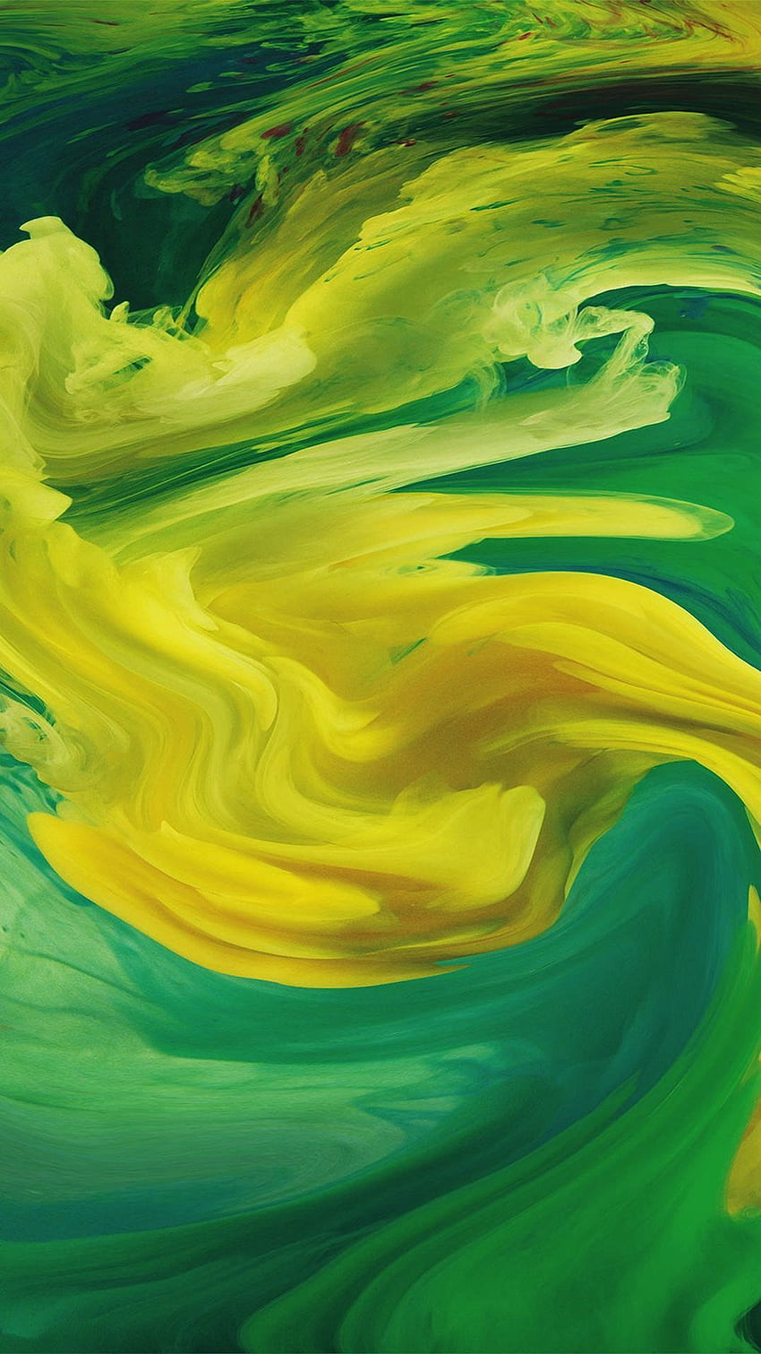 アイフォン。 緑, 絵画, 黄色, 水, アクリル絵の具, ウェーブ, モダン グリーン HD電話の壁紙
