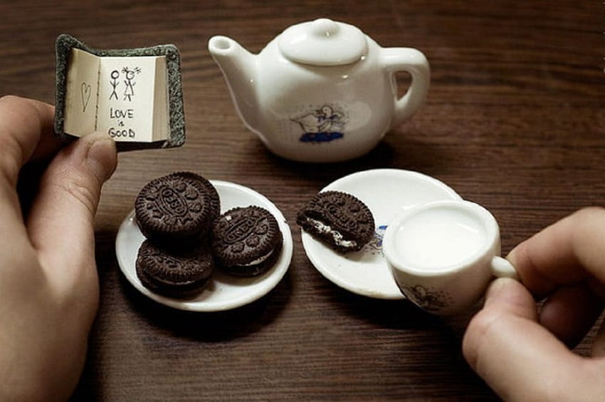 Cookies, coffee, tea, food HD wallpaper