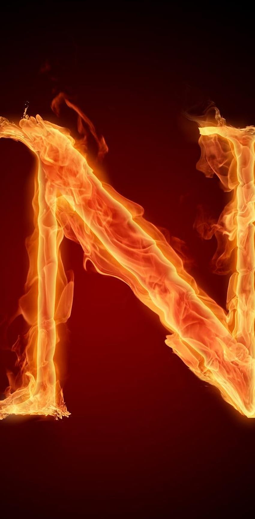 Letter N In Fire, Fire Alphabet HD phone wallpaper