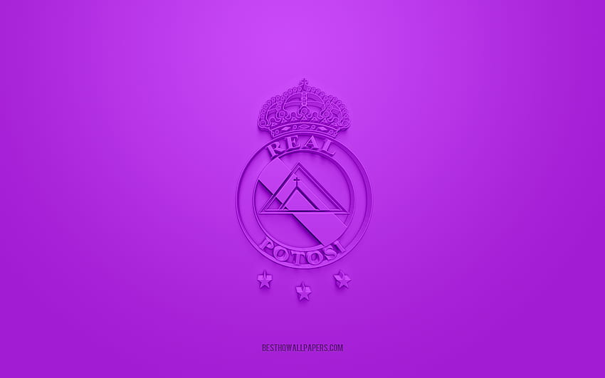 Club Real Potosi, creative 3D logo, purple background, Bolivia Primera Division, 3d emblem, Bolivian football Club, Bolivia, 3d art, football, Club Real Potosi 3d logo HD wallpaper