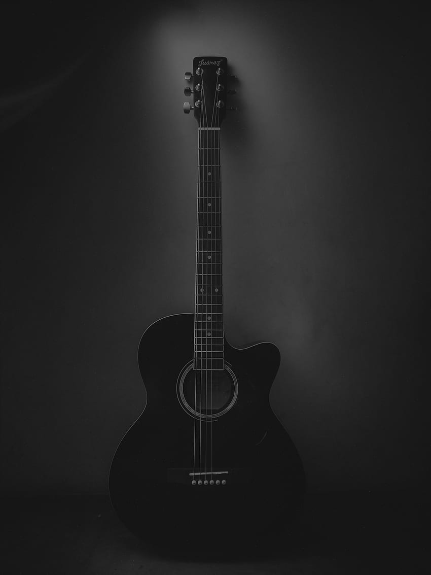 Muzyka, ciemny, gitara, instrument muzyczny, gitara akustyczna Tapeta na telefon HD