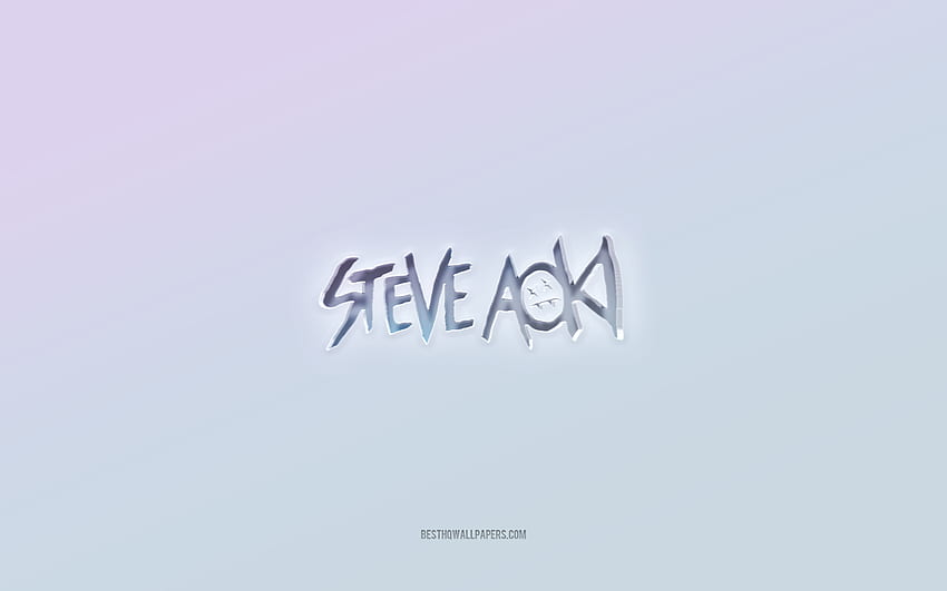 Steve Aoki logo, cut out 3d text, white background, Steve Aoki 3d logo, Steve Aoki emblem, Steve Aoki, embossed logo, Steve Aoki 3d emblem HD wallpaper