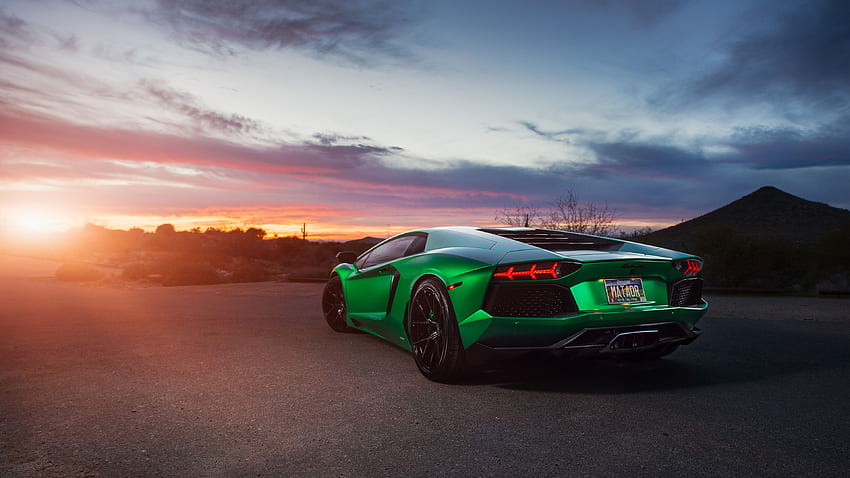 Lamborghini Aventador Green . Car HD wallpaper