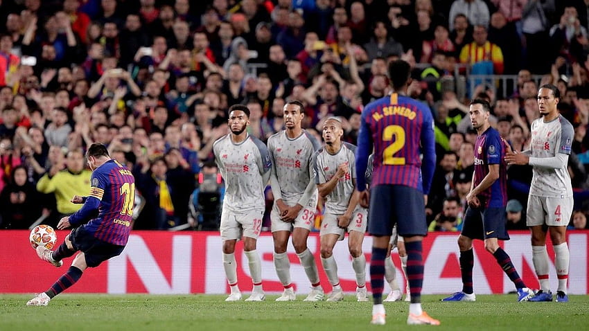 Messi Kick Against Liverpool HD wallpaper