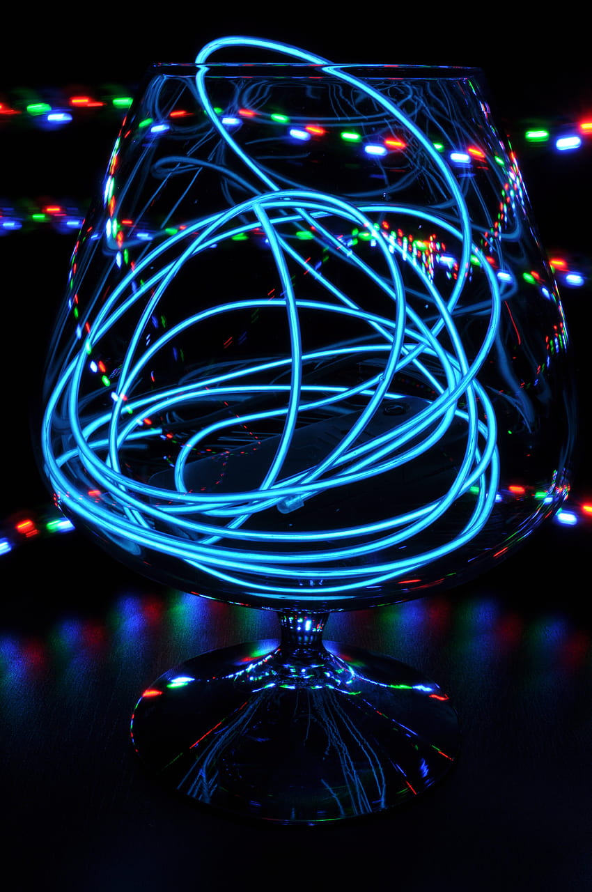 Shine, Light, , , Lines, Neon, Painting, Light Painting, Wineglass, Goblet HD phone wallpaper