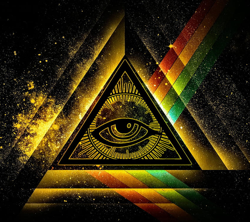 Illuminati Illusion, Triangle Rainbow HD wallpaper