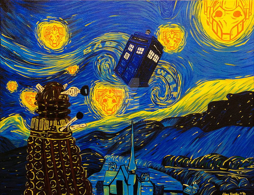 Starry Night Doctor Who Crossover、Starry Night TARDIS 高画質の壁紙