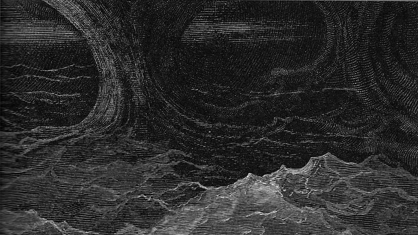 Gustave dore desenhos artísticos mar em tons de cinza, Gustave Doré papel de parede HD