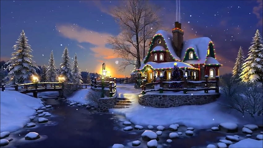 Magical Christmas Evening Winter Snow, Winter Snow Night HD wallpaper ...