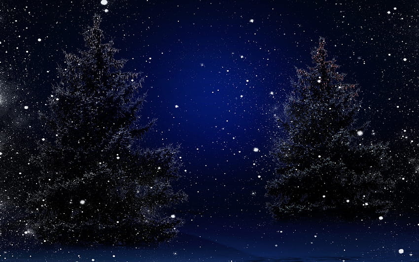 Starry Snowy Winter Night Christmas Trees [] for your , Mobile & Tablet. Explore Starry Night . Starry Night for Home, Starry Night iPhone HD wallpaper