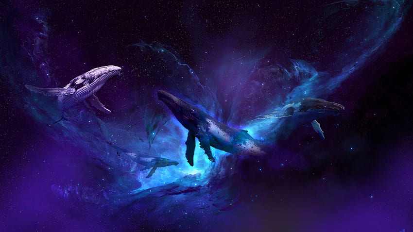 Universo Baleias Arte Espacial [] - 10 papel de parede HD