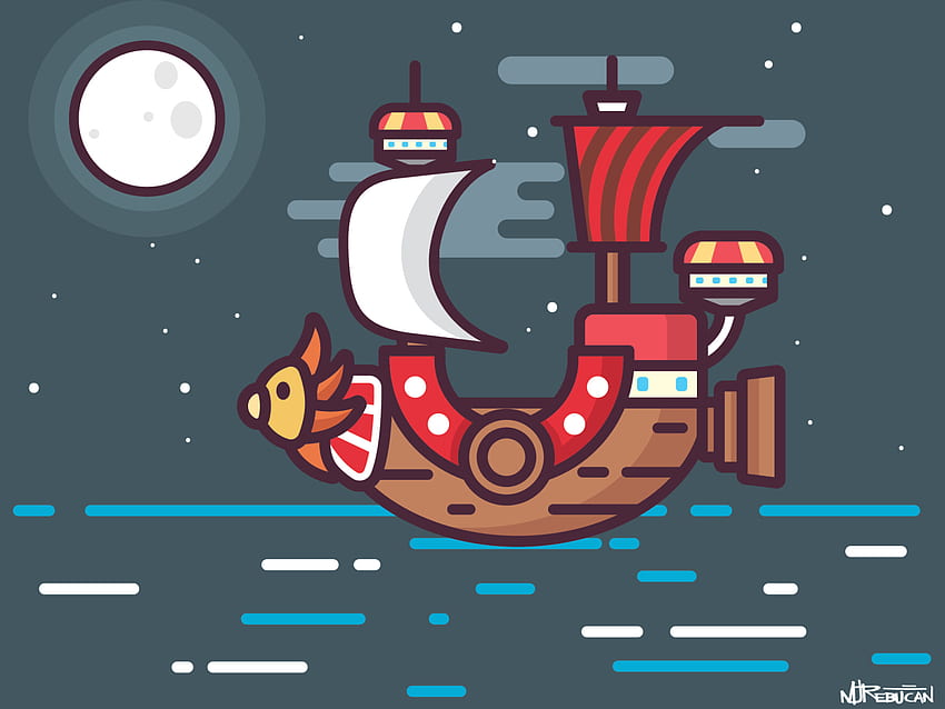 Sunny at Night by Mark Jerome Rebucan on Dribbble, One Piece Thousand Sunny HD wallpaper