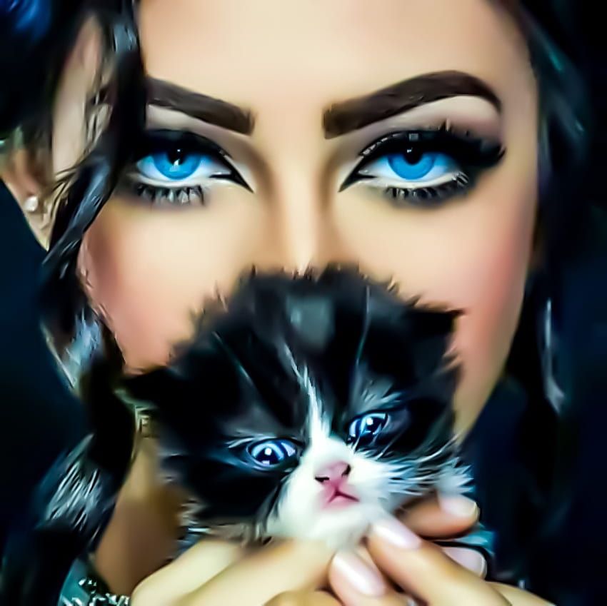 The beauty and the little beast, blue, makeup, Beauty, brunette, eyes ...