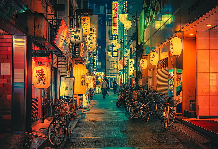 Road of Gold IV. City aesthetic, Japanese buildings, Aesthetic, Tokyo City Aesthetic HD wallpaper
