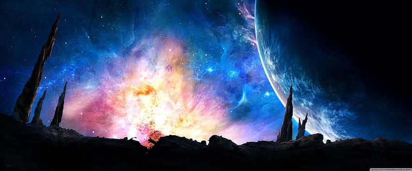 Space Artwork Ultra Printed [ ] for your , Mobile & Tablet. Explore . , 3840X1600 HD wallpaper