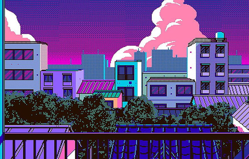 Cidade, Anime, 8 Bit For , Seção город, 8-Bit City papel de parede HD