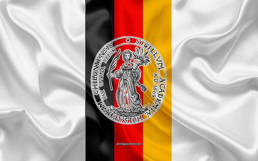 Godło Uniwersytetu w Kilonii, flaga niemiecka, logo Uniwersytetu w Kilonii, Kilonia, Niemcy, Uniwersytet w Kilonii Tapeta HD
