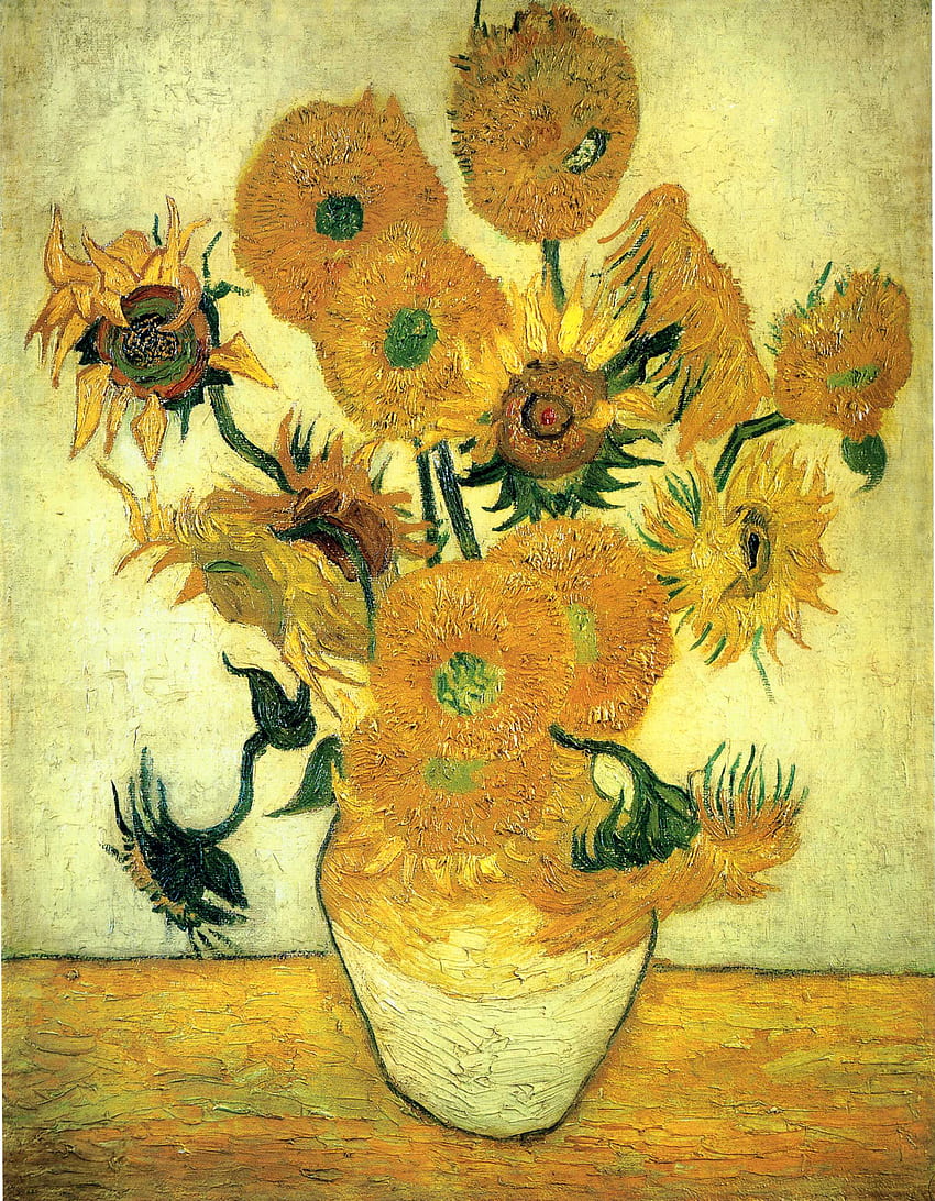 Vincent Van Gogh - Lecciones, Girasoles originales de Van Gogh fondo de pantalla del teléfono